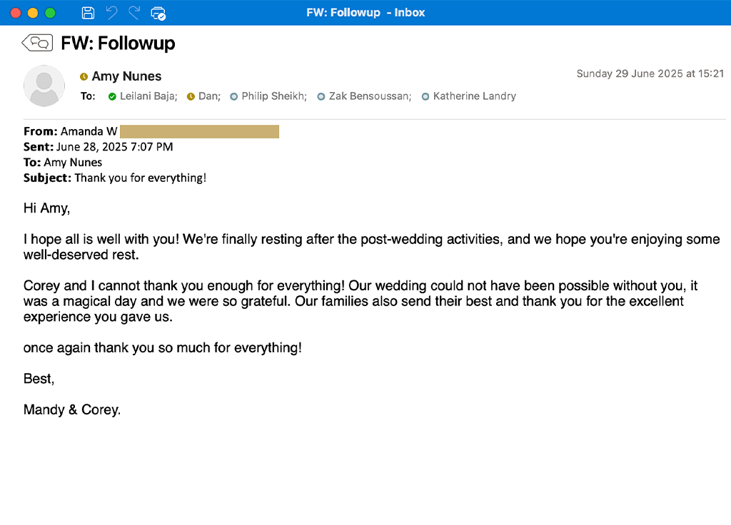 Wide testimonial